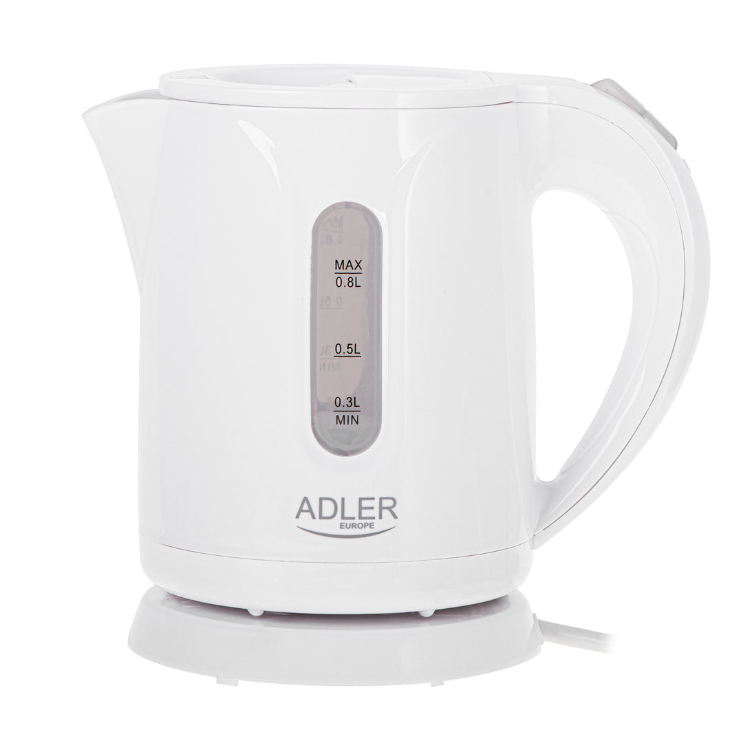Bouilloire électrique sans fil Adler, capacité 0,8 L, puissance 850 W, AD1371