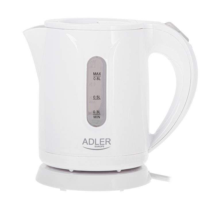 Bouilloire électrique sans fil Adler, capacité 0,8 L, puissance 850 W, AD1371