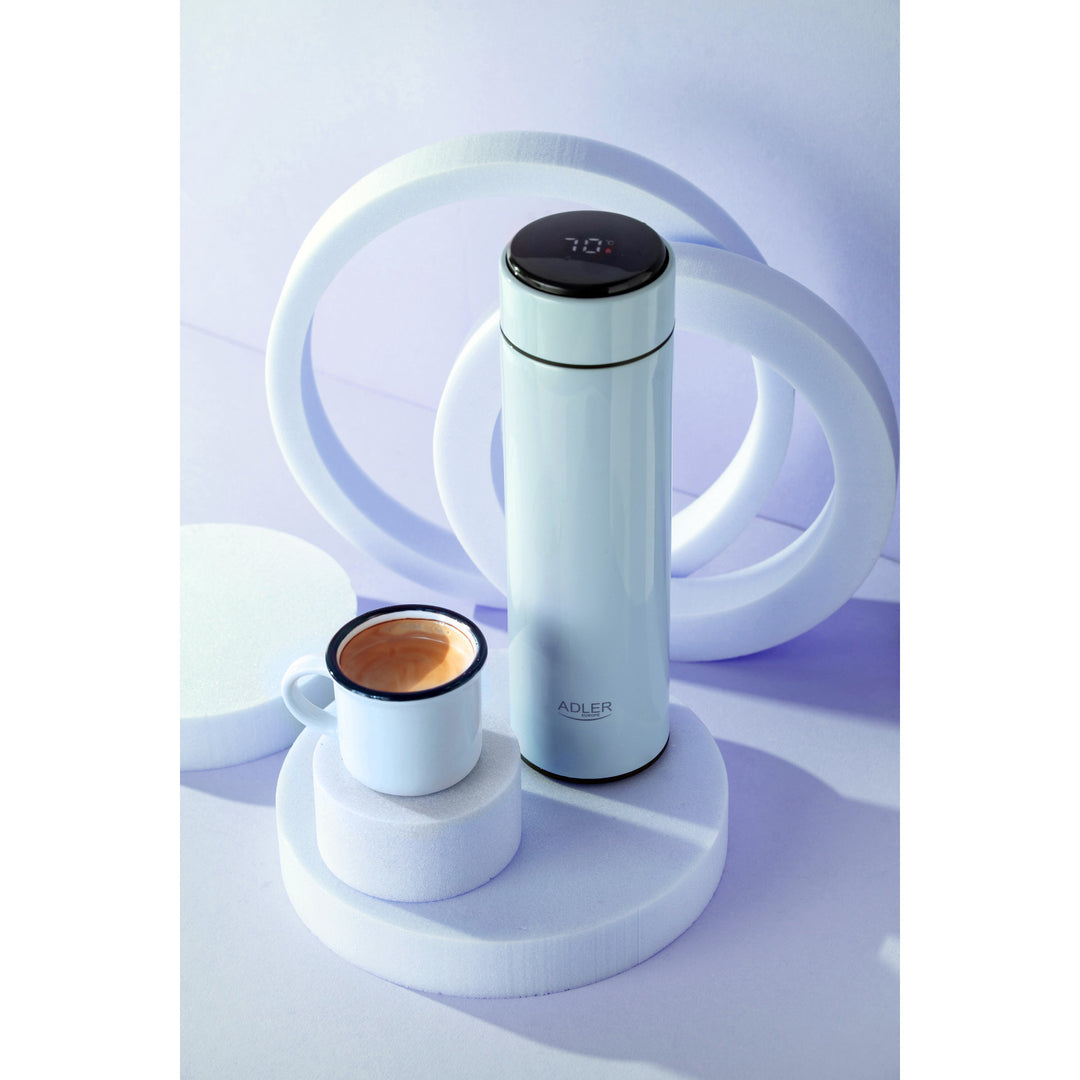Thermos Adler, écran tactile LED, capacité 473 ml, couleur bleue, AD 4506