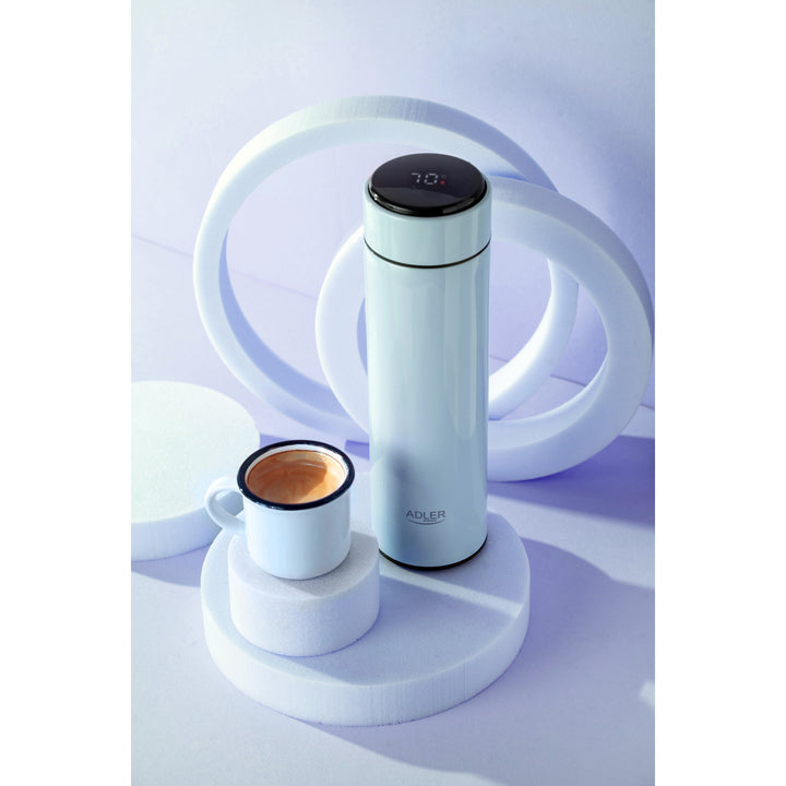 Thermos Adler, écran tactile LED, capacité 473 ml, couleur bleue, AD 4506