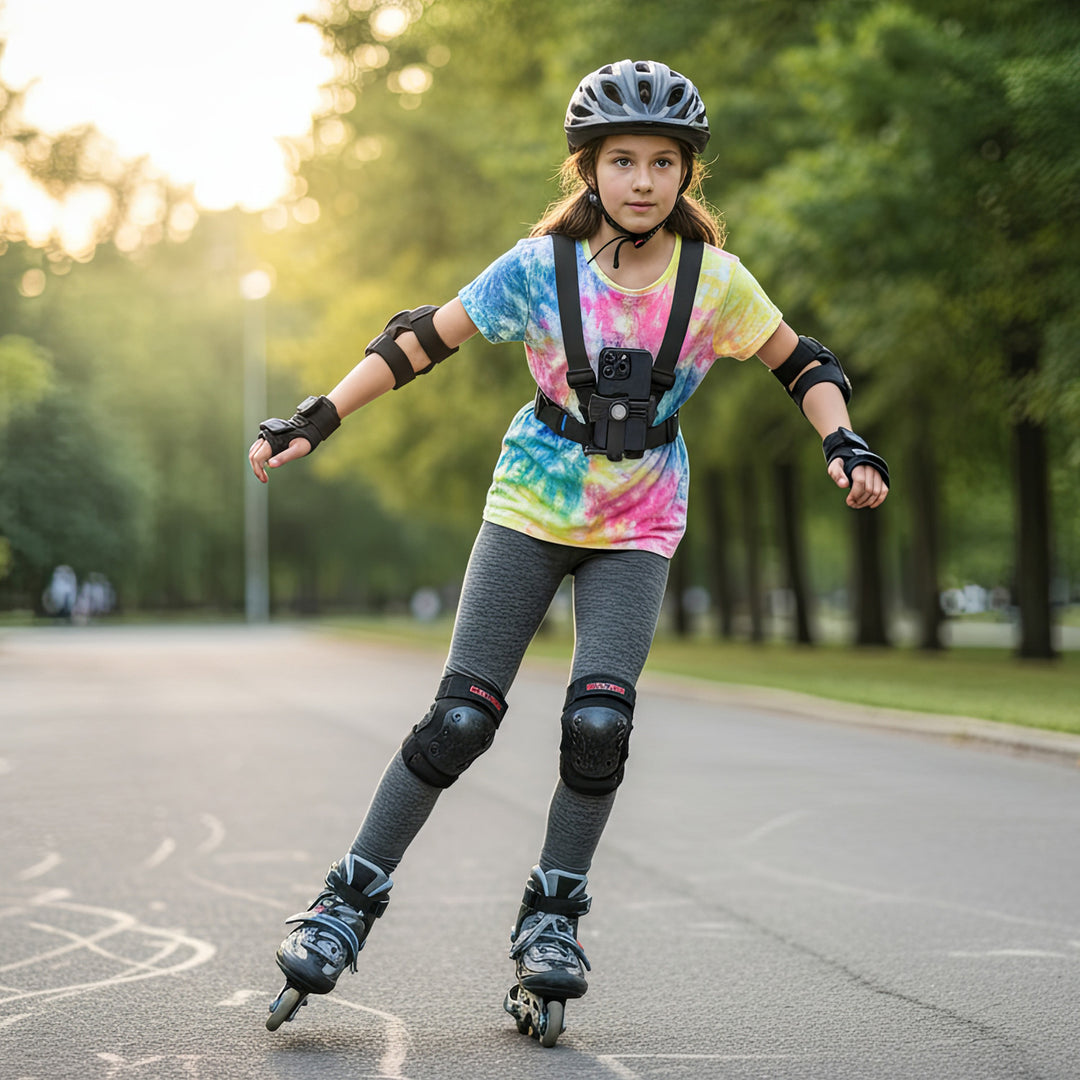 Harnais de téléphone Maclean Sports, universel, pour téléphones, appareils photo, GoPro et autres caméras, avec support pivotant, MC-294.