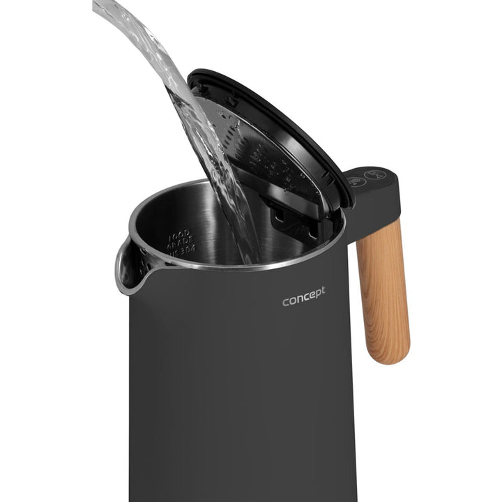 Bouilloire électrique 1,5L avec contrôle de la température Concept RK3302 anthracite Prise britannique