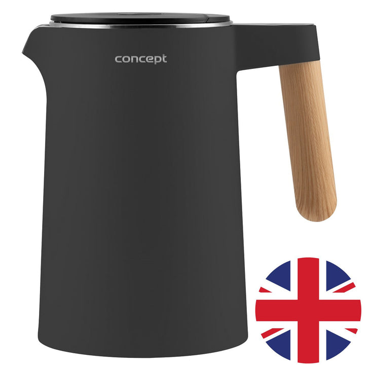 Bouilloire électrique 1,5L avec contrôle de la température Concept RK3302 anthracite Prise britannique