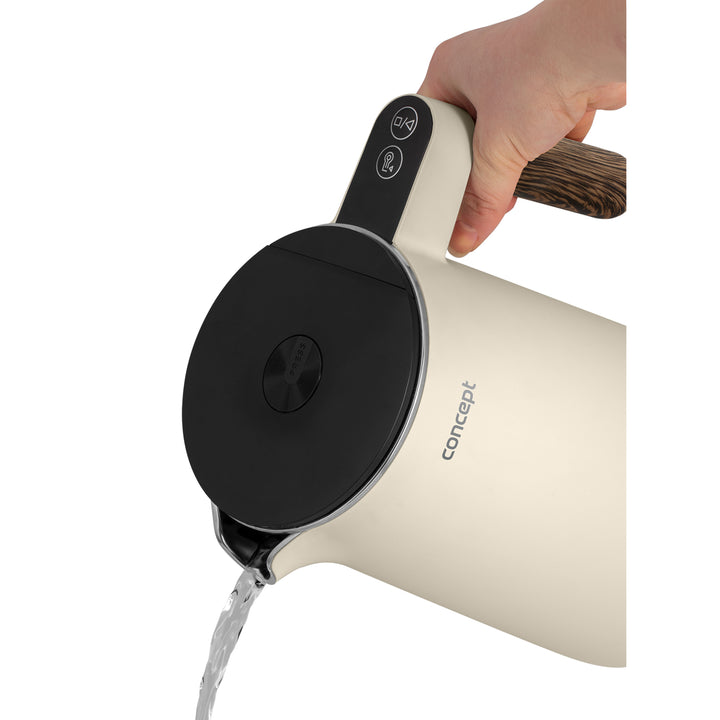 Concept Norwood RK3304 Bouilloire en acier inoxydable avec contrôle de la température Maintien au chaud 1,5L 1850-2200W Couleur Vanille