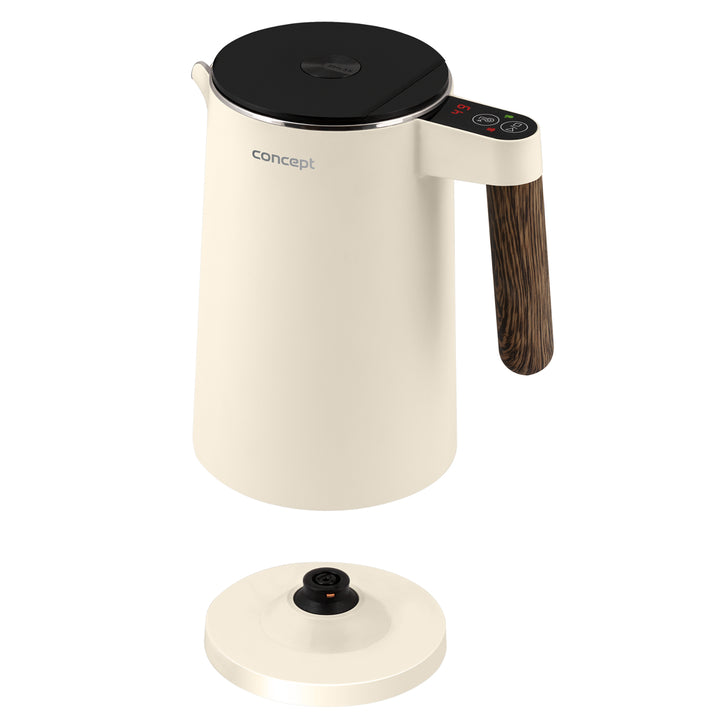 Concept Norwood RK3304 Bouilloire en acier inoxydable avec contrôle de la température Maintien au chaud 1,5L 1850-2200W Couleur Vanille