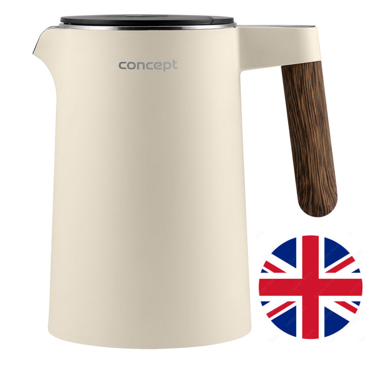 Concept Norwood RK3304 Bouilloire en acier inoxydable avec contrôle de la température Maintien au chaud 1,5L 1850-2200W Couleur Vanille