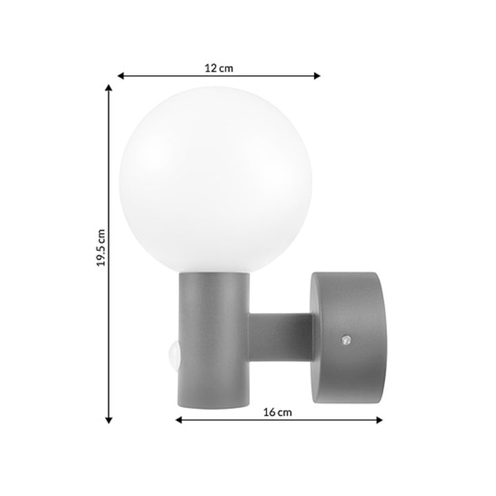 Maclean Détecteur de mouvement PIR Lampe LED grise 15W IP65 1600lm 4000K