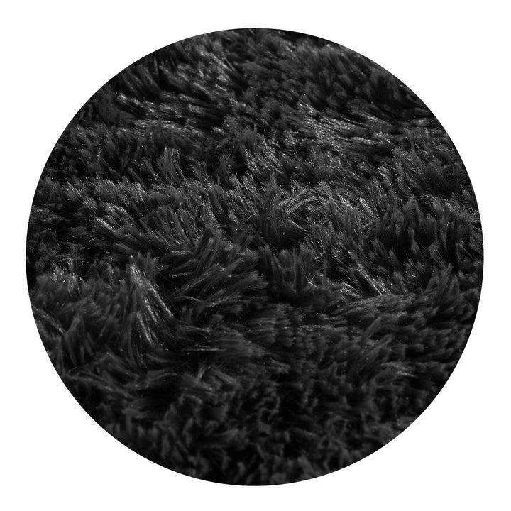 Tapis en peluche, poils courts, antidérapant, 160 x 220 cm, noir, DYWSHA120/160CZA