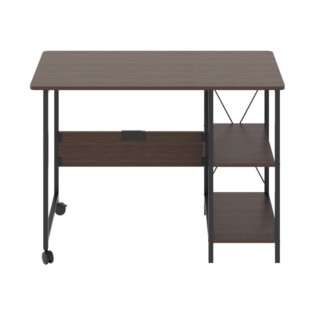 Maclean MC-411 B loft bureau pliant dimensions 107x45x75cm max - 150 kg avec plateau couleur noyer foncé