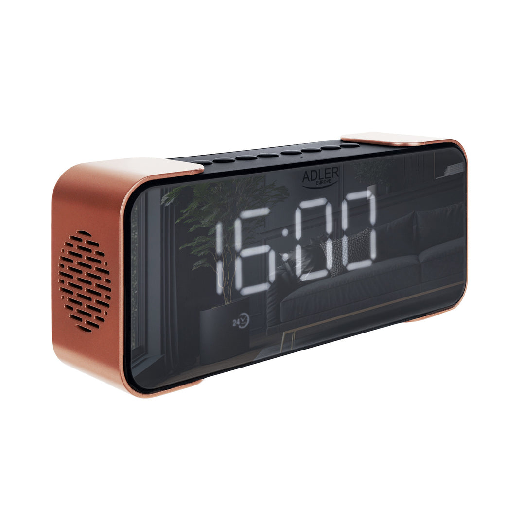 Radio-réveil sans fil Adler AD 1190 Copper avec écran LED et fonction Bluetooth