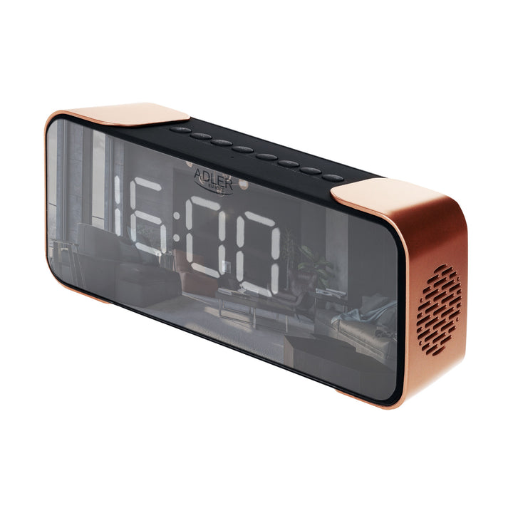 Radio-réveil sans fil Adler AD 1190 Copper avec écran LED et fonction Bluetooth