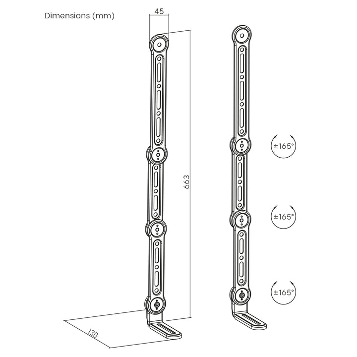 Maclean Support universel VESA pour barre de son, 15kg max, MC-335