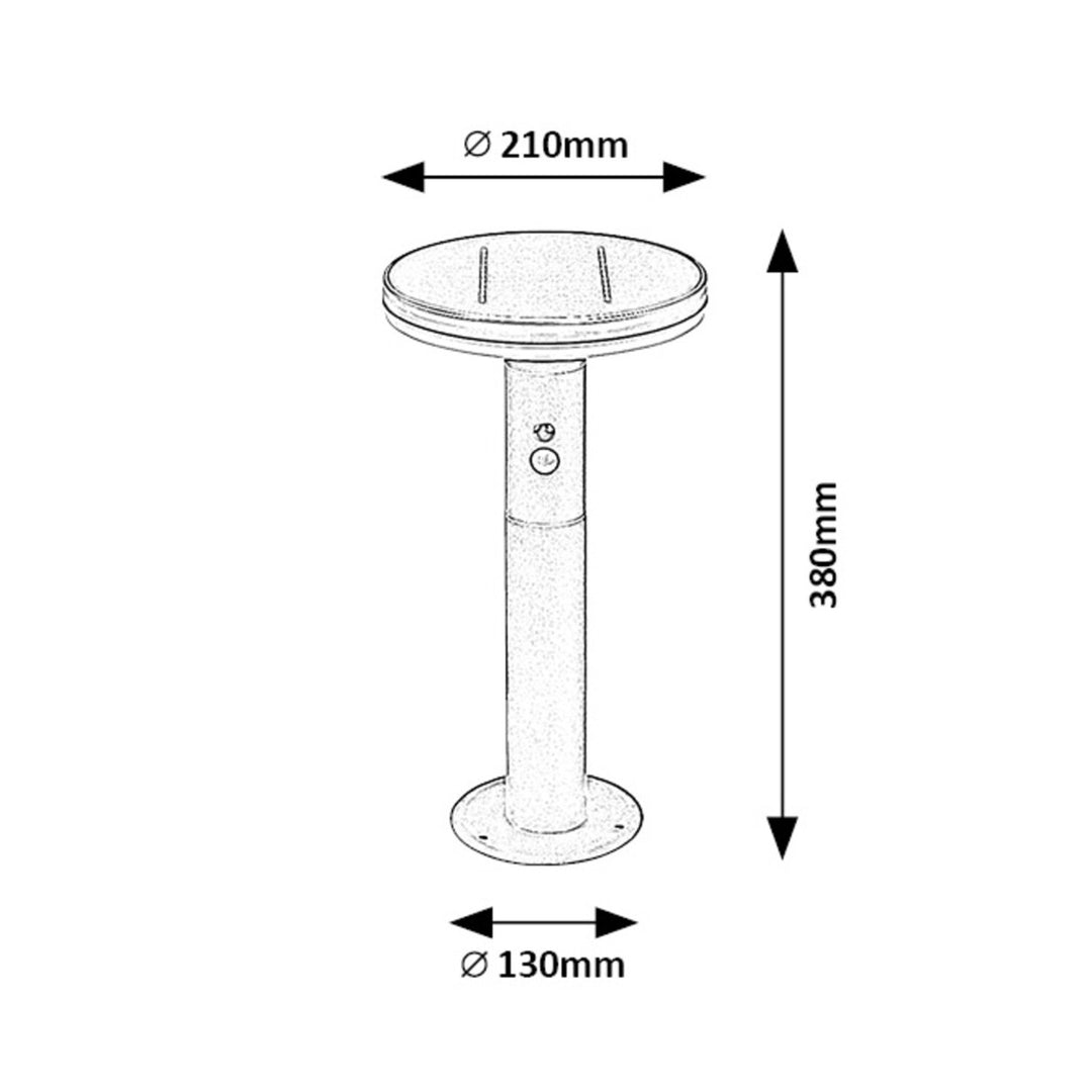 Lampe solaire Rabalux, extérieur, IP44, détecteur de mouvement, Alaska