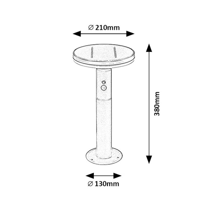 Lampe solaire Rabalux, extérieur, IP44, détecteur de mouvement, Alaska