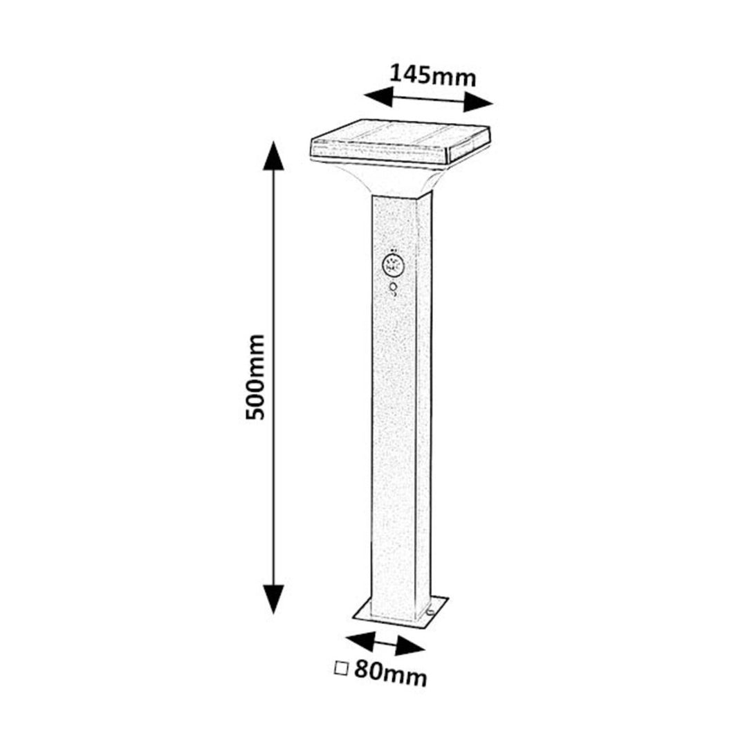 Lampe Rabalux, extérieure, solaire, sur pied, LED 4W, IP44, noir, Geleen