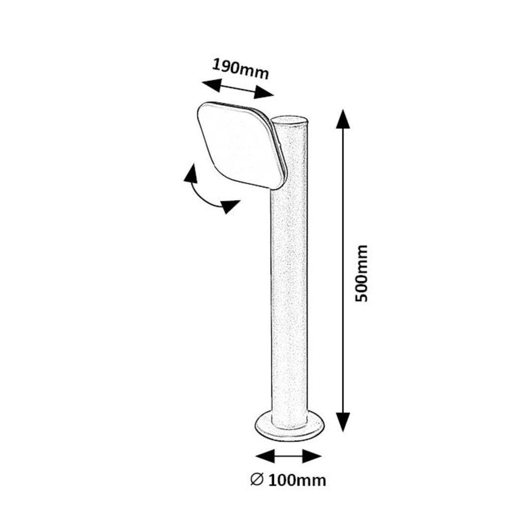 Lampe Rabalux, sur pied, extérieur, LED 12W, IP44, noir, Odiel