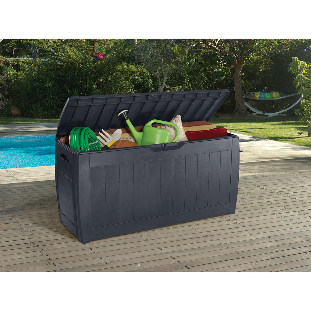 Coffre de jardin Bac de jardinage Keter, 270l, graphite, Hollywood