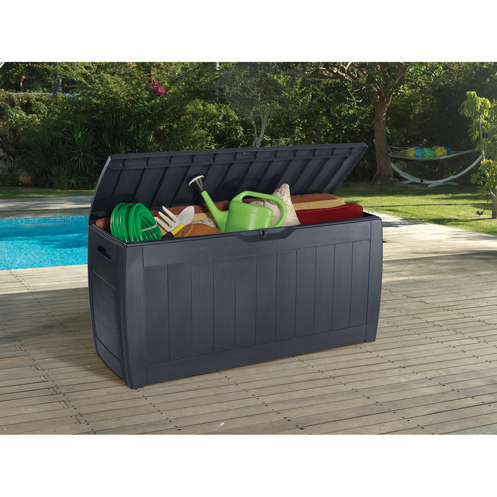 Coffre de jardin Bac de jardinage Keter, 270l, graphite, Hollywood