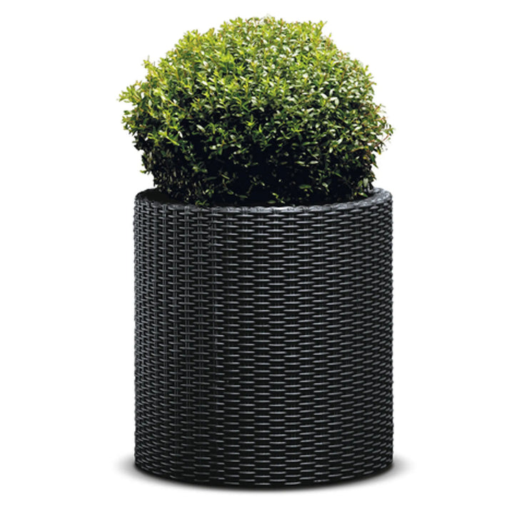 Keter pot de fleurs, rond, diamètre 36 cm, anthracite, Cylinder Planter M