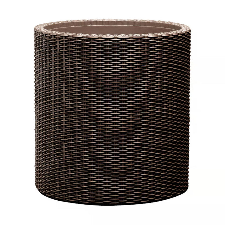 Pot de fleurs Keter Cylinder Planter M, rond, diamètre 36 cm, couleur bronze.