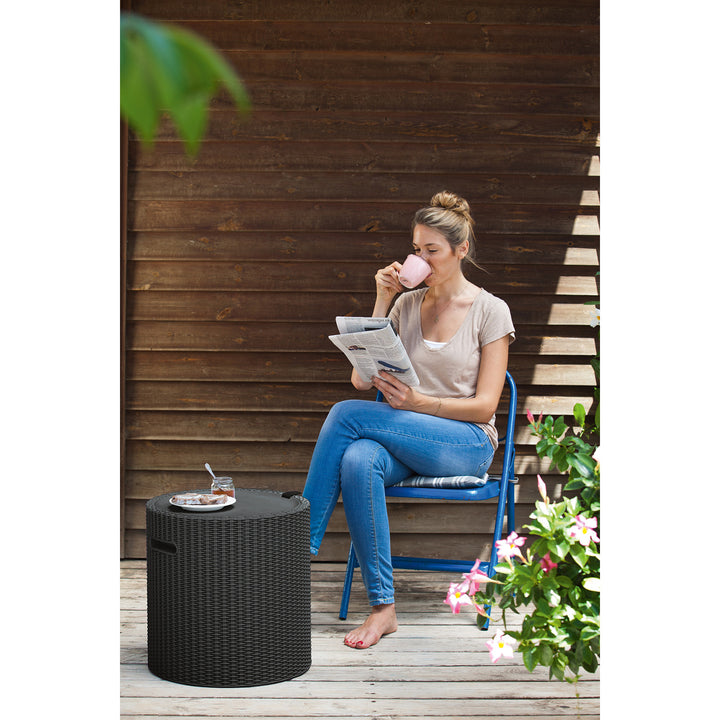 Keter table, avec rangement, siège, anthracite, Cool Stool
