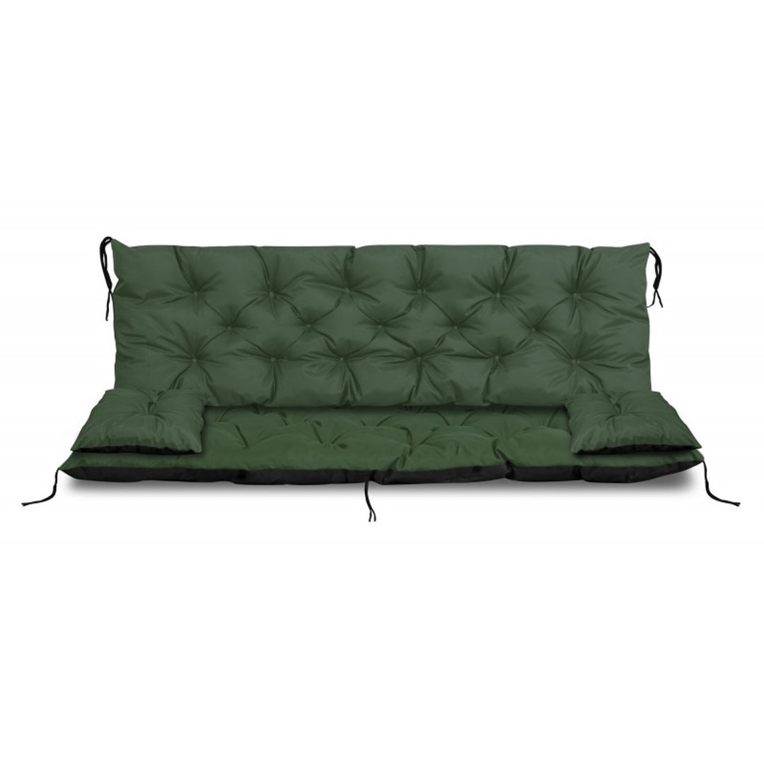 Ensemble de jardin vert 180x60x50cm + 2 coussins 42 x 42 cm