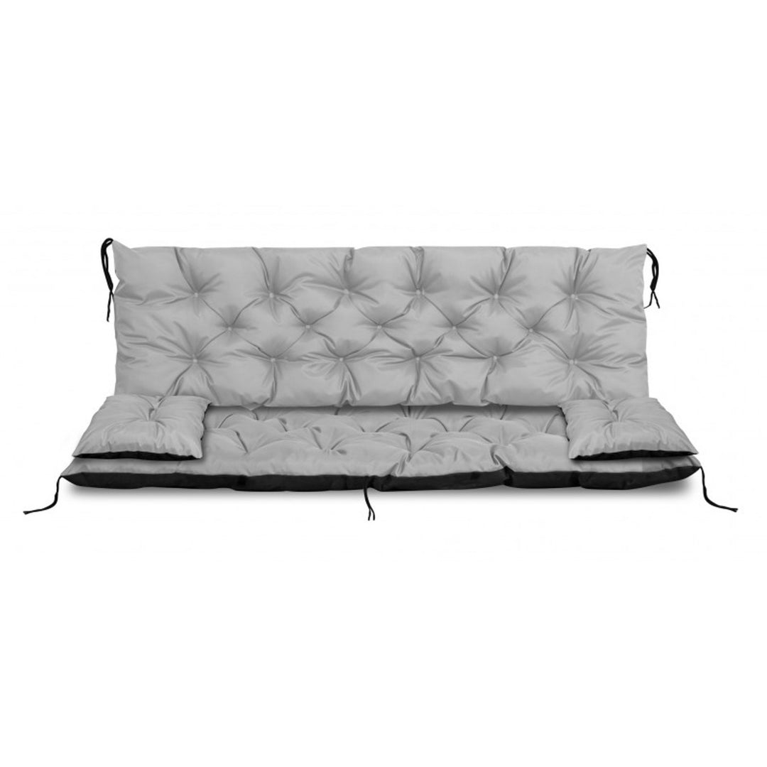 Ensemble de jardin gris clair 180x60x50cm + 2 coussins 42 x 42 cm