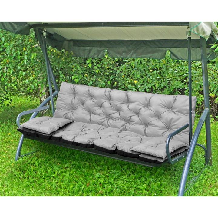 Ensemble de jardin gris clair 180x60x50cm + 2 coussins 42 x 42 cm