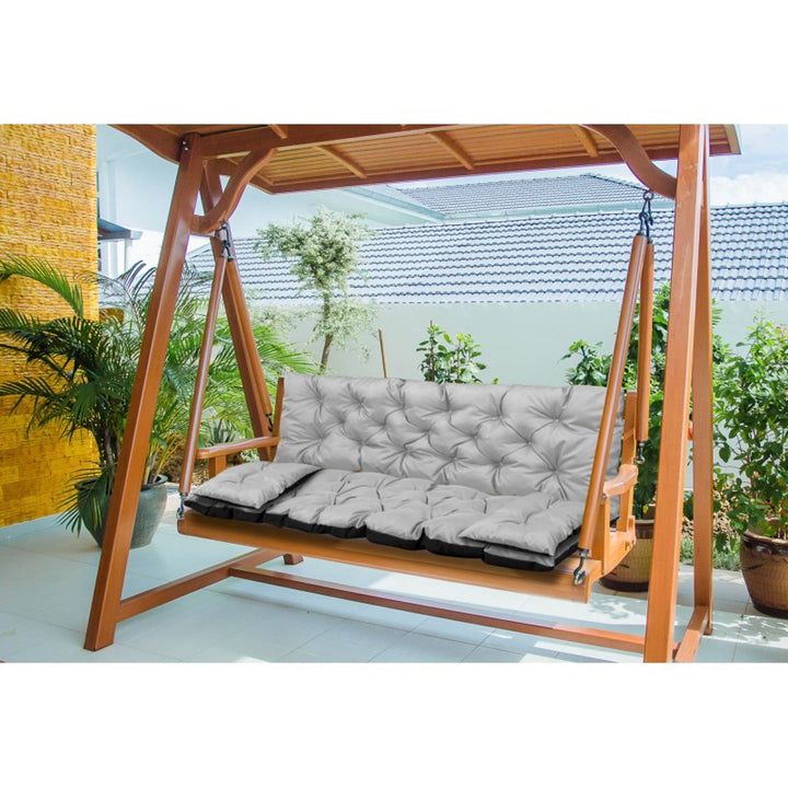 Ensemble de jardin gris clair 180x60x50cm + 2 coussins 42 x 42 cm