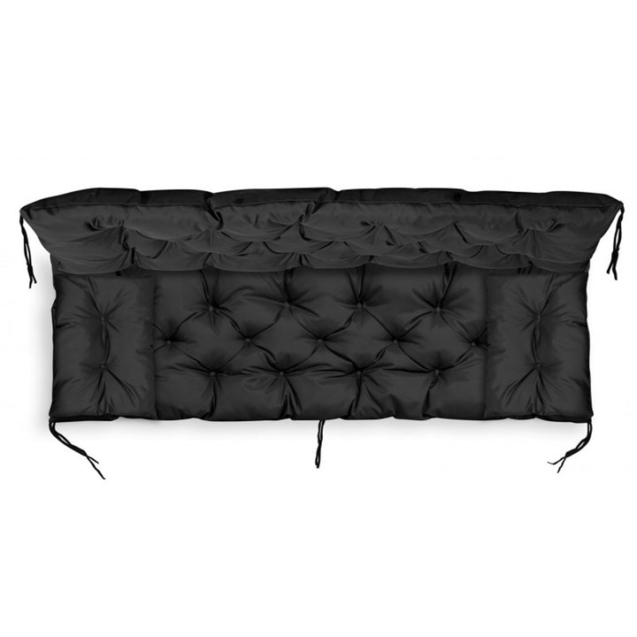 Ensemble de jardin noir 120x60x50cm + 2 coussins 42 x 42 cm