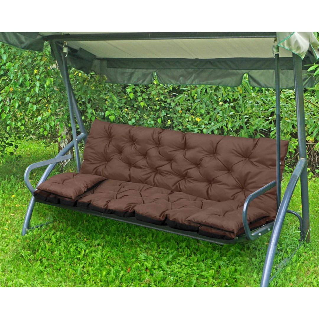 Ensemble de jardin brun 180x60x50cm + 2 coussins 42 x 42 cm