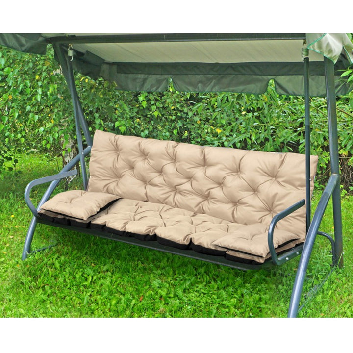 Ensemble de jardin beige 150x60x50cm + 2 coussins 42 x 42 cm