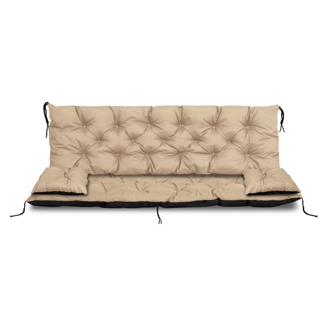 Ensemble de jardin beige 180x60x50cm + 2 coussins 42 x 42 cm