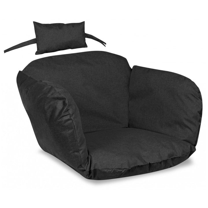 Coussin de jardin 112x113 cm pour nid de cigogne chaise suspendue imperméable noir