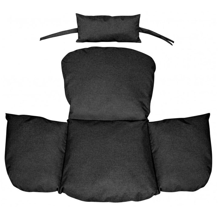 Coussin de jardin 112x113 cm pour nid de cigogne chaise suspendue imperméable noir