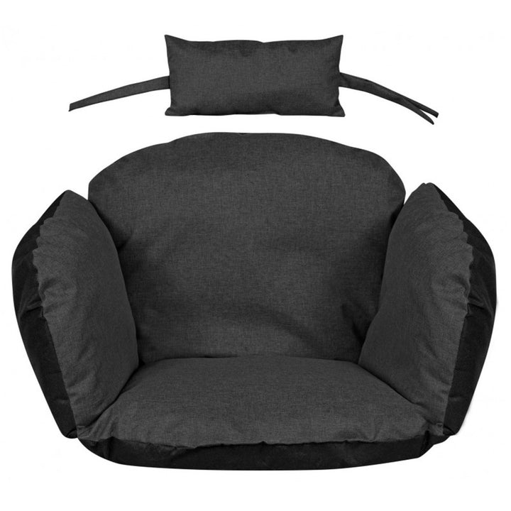 Coussin de jardin 112x113 cm pour nid de cigogne chaise suspendue imperméable noir