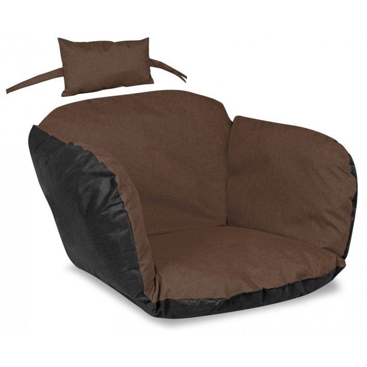 Coussin de jardin, pour chaise suspendue, nid de cigogne, 112x113, brun,