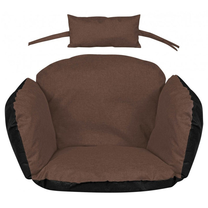 Coussin de jardin, pour chaise suspendue, nid de cigogne, 112x113, brun,