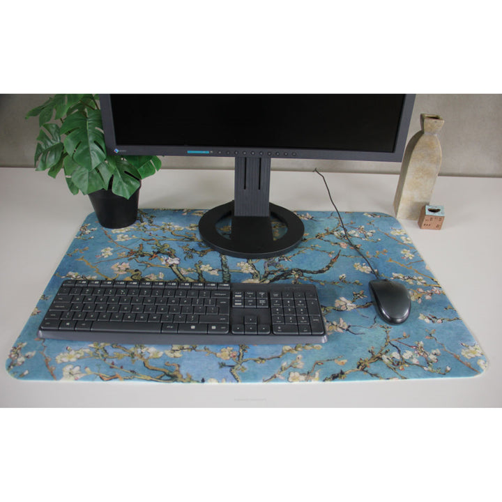 Tapis de bureau Bertoni, en feutre, 50x70 cm, Amande