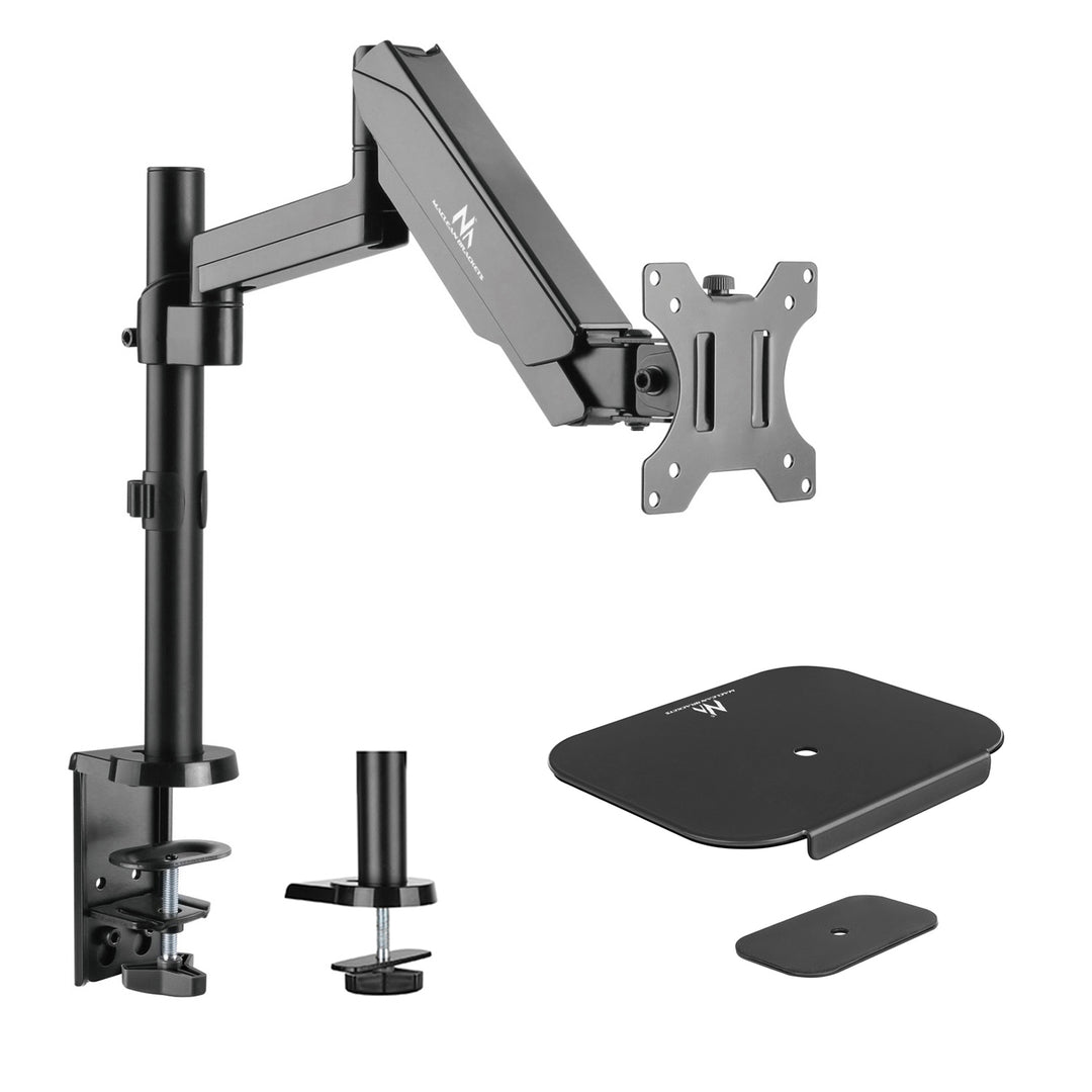 Support de moniteur Maclean, double bras, avec vérin à gaz, 17"-32", 8 kg, MC-775 + MC-929