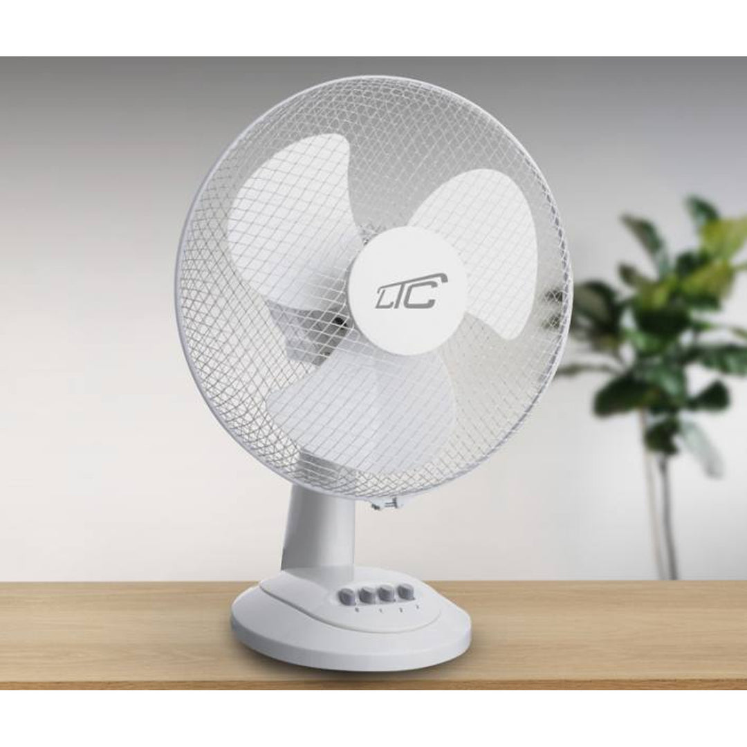 Ventilateur de bureau LTC, oscillant, réglable en angle, 38W, blanc, LXWT20