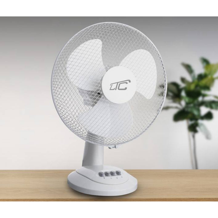 Ventilateur de bureau LTC, oscillant, réglable en angle, 38W, blanc, LXWT20