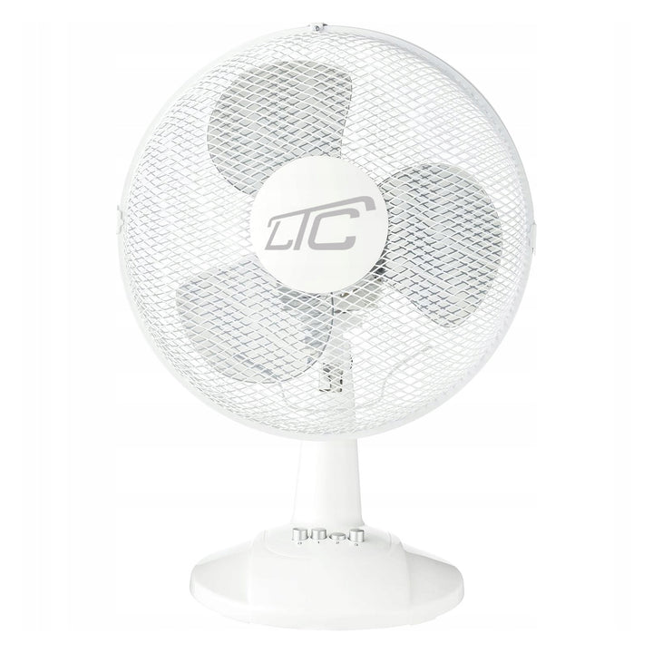 Ventilateur de bureau LTC, oscillant, réglable en angle, 38W, blanc, LXWT20
