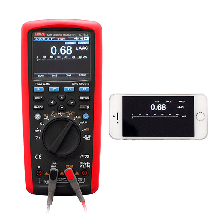 Compteur universel Uni-T, fonction TRUE RMS, écran couleur, UT181A