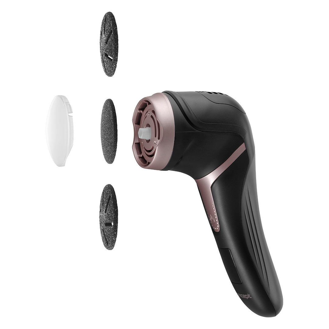 Concept lime électrique pour talons, 3 tampons, rechargeable, noir, PN3020