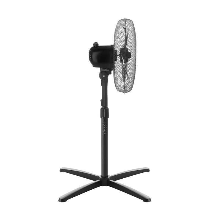 Ventilateur sur pied Concept VS5050, 40W, 3 vitesses réglables, design noir élégant, parfait pour rafraîchir votre intérieur avec style et efficacité.