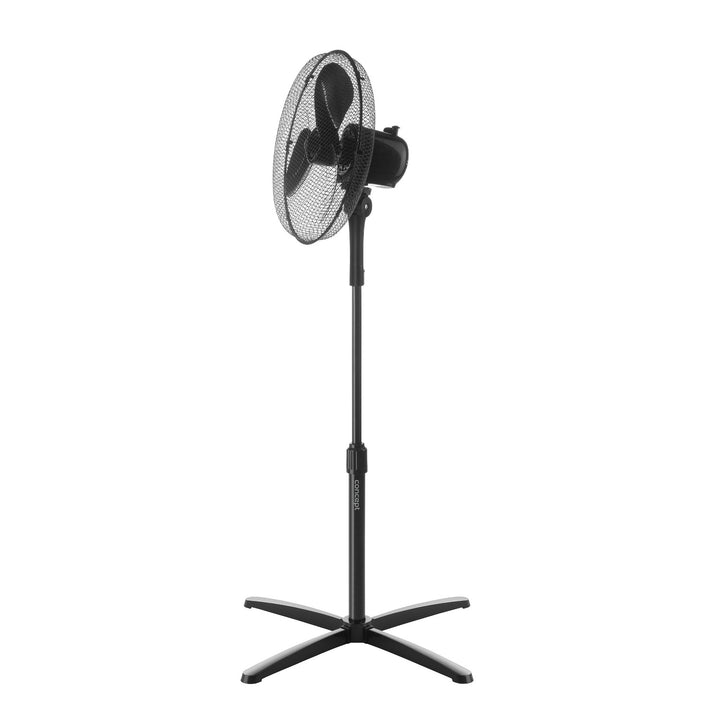Ventilateur sur pied Concept VS5050, 40W, 3 vitesses réglables, design noir élégant, parfait pour rafraîchir votre intérieur avec style et efficacité.