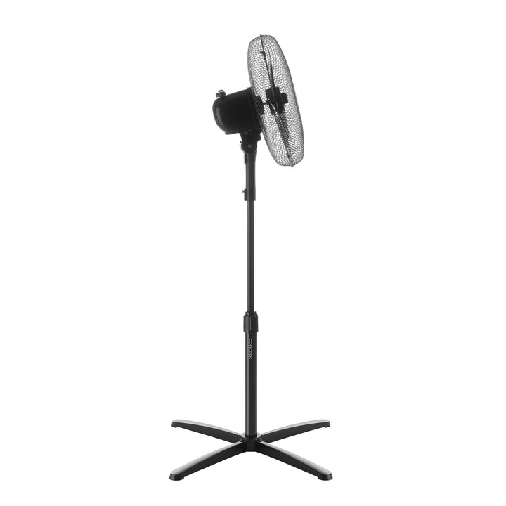 Ventilateur sur pied Concept VS5050, 40W, 3 vitesses réglables, design noir élégant, parfait pour rafraîchir votre intérieur avec style et efficacité.
