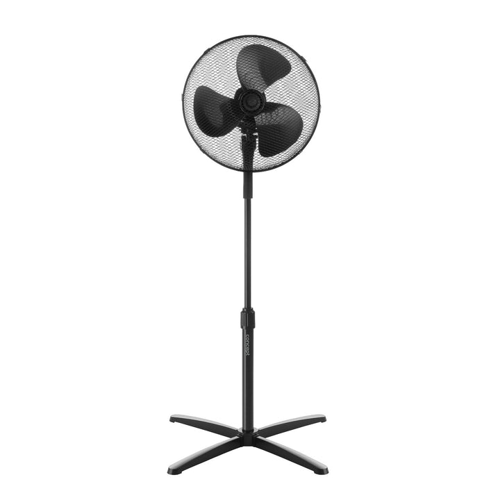 Ventilateur sur pied Concept VS5050, 40W, 3 vitesses réglables, design noir élégant, parfait pour rafraîchir votre intérieur avec style et efficacité.