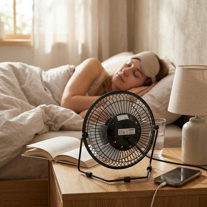 Ventilateur de bureau Mesko, diamètre 15 cm, alimentation USB, oscillation verticale, MS 7322